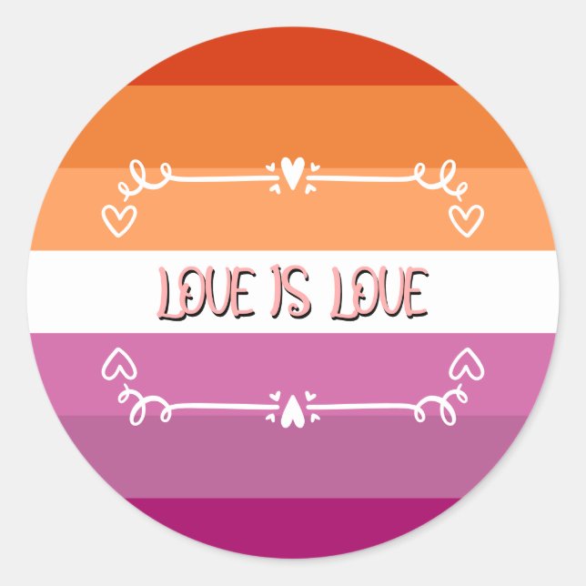 Sticker Rond Le mois de la fierté "L'amour est l'amour" (Devant)