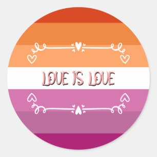 Sticker Rond Le mois de la fierté "L'amour est l'amour"