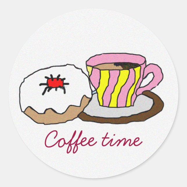 Sticker Rond Le moment de se détendre (Devant)