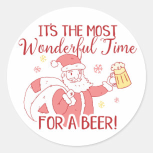 Sticker Rond Le moment le plus merveilleux pour une Père Noël