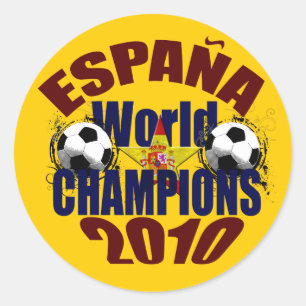 Sticker Rond Le monde d'Espana soutient le drapeau de l'Espagne