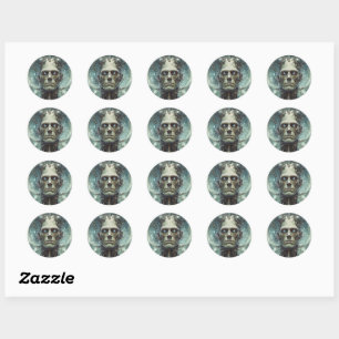 Sticker Rond Le monstre du Dr Frankenstein - Prométhée moderne