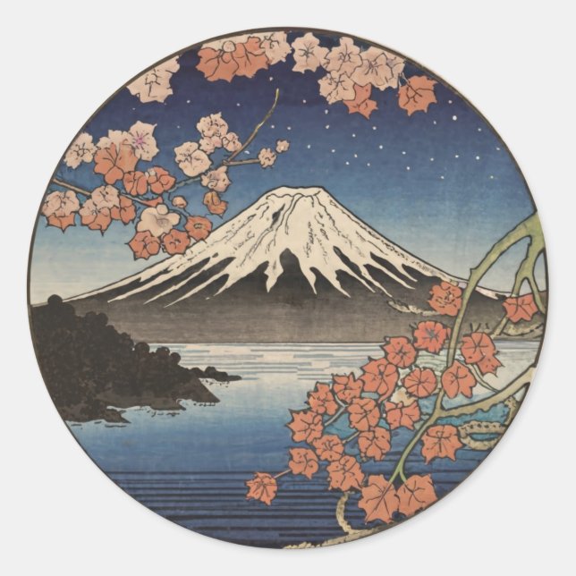 Sticker Rond Le Mont Fuji Fujisan (Devant)