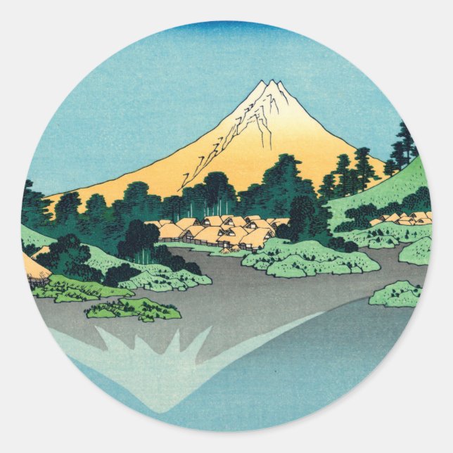 Sticker Rond Le Mont Fuji reflète (Devant)