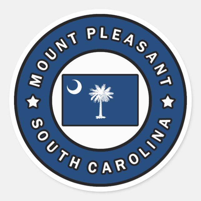 Sticker Rond Le Mont Pleasant Caroline du Sud (Devant)