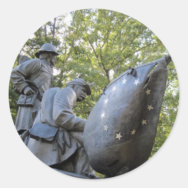 Sticker Rond Le monument du Tennessee Shiloh National Military  (Devant)