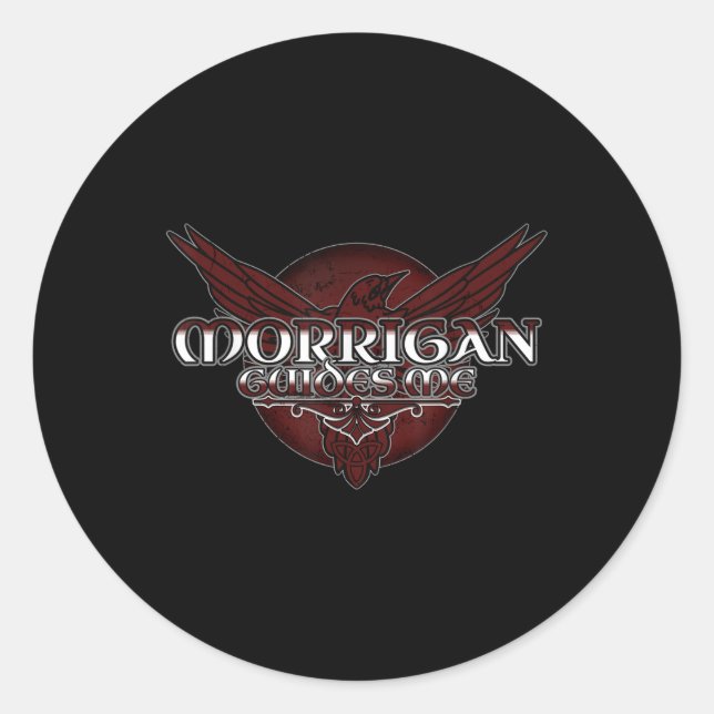Sticker Rond Le Morrigan, Déesse Celtique De La Guerre, Pagan,  (Devant)