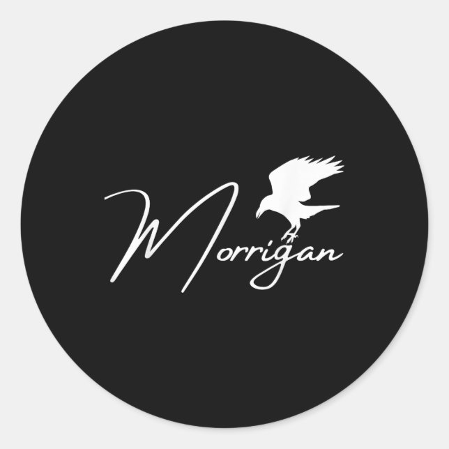 Sticker Rond Le Morrigan, Déesse Celtique De La Guerre, Pagan,  (Devant)