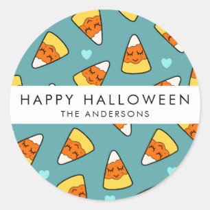 Sticker Rond Le motif mignon   de dessin de bonbons au maïs