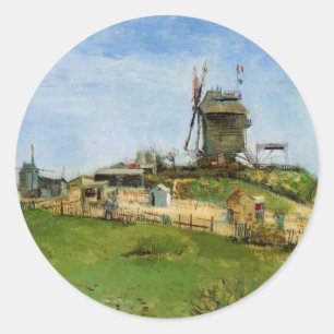 Sticker Rond Le Moulin de la Galette de Vincent van Gogh