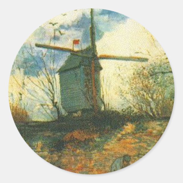 Sticker Rond Le Moulin de la Galette Van Gogh (Devant)