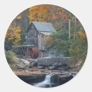 Sticker Rond Le moulin historique sur Glade Creek 2