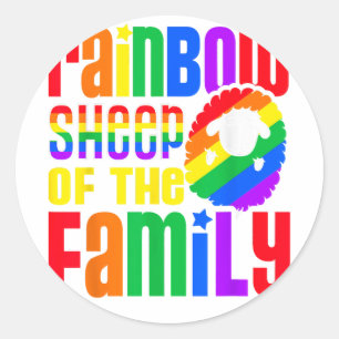 Sticker Rond Le Mouton Arc-En-Ciel De La Fierté LGBT Familiale