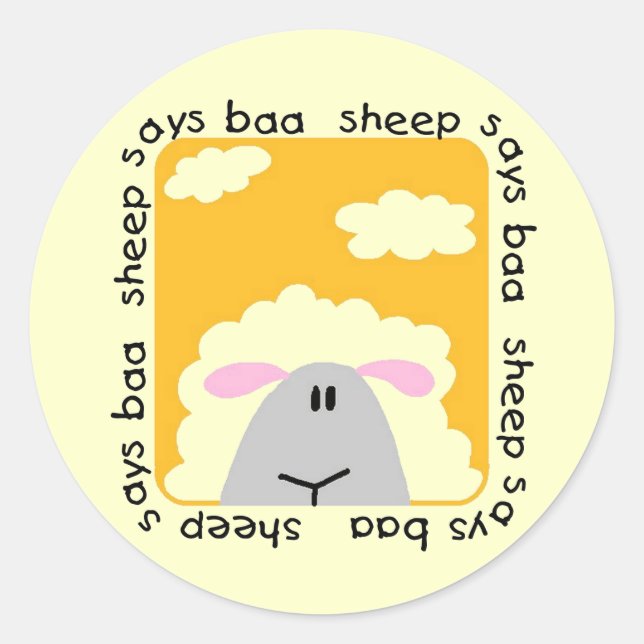 Sticker Rond Le mouton indique le T-shirts et les cadeaux de (Devant)