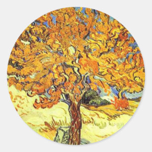 Sticker Rond Le Mulberry Tree, Vincent van Gogh. Type