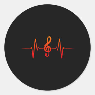 Sticker Rond Le Musicien Heartbeat Clef