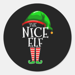 Sticker Rond Le Nice Elf Group Matching Family Christmas