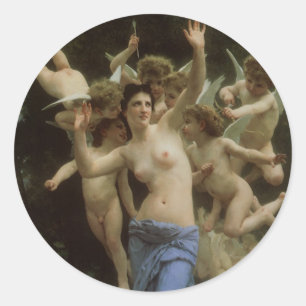 Sticker Rond Le Nid de Guêpes par William Adolphe Bouguereau