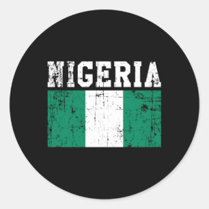 Sticker Rond Le Nigeria, drapeau des racines nigérianes