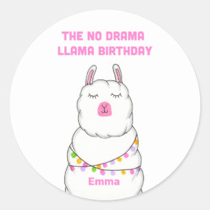 Sticker Rond Le No Drama Llama