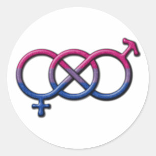 Sticker Rond Le noeud de la fierté bisexuelle