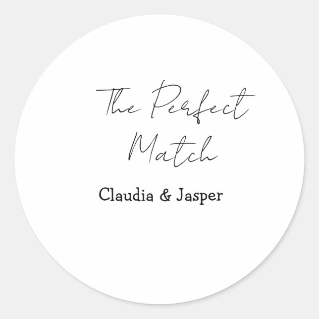 Sticker Rond Le nom de couple parfait mariage simple couple (Devant)