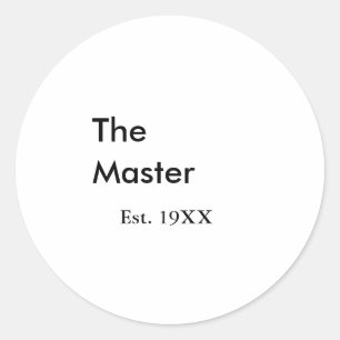 Sticker Rond Le nom de patron est année date homme roi titre