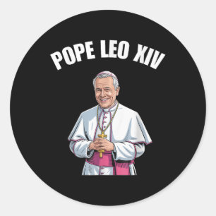 Sticker Rond Le nouveau pape américain Léon Xiv