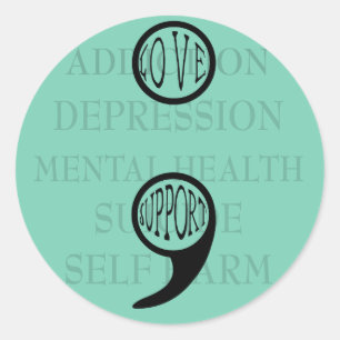 Sticker Rond Le nouveau sens de Semi-colon Amour & Support