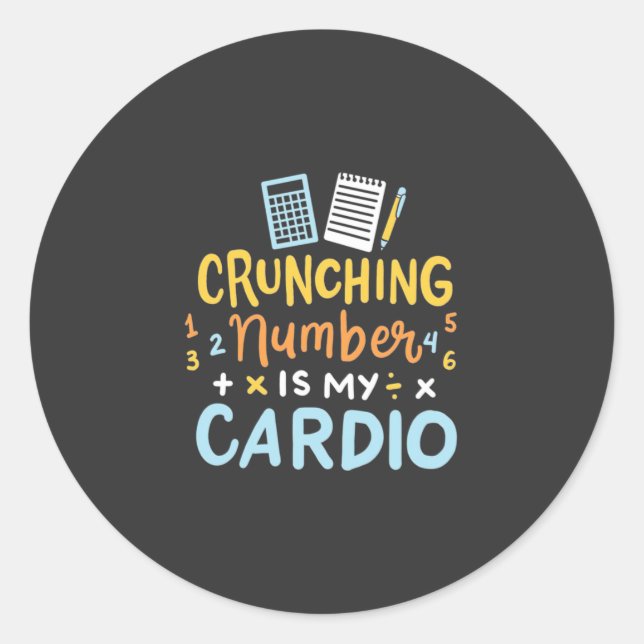 Sticker Rond Le Numéro D'Arrêt Comptable Est Mon Cardio (Devant)