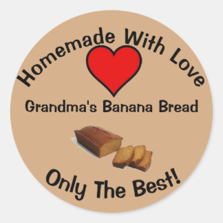 Sticker Rond Le pain à la banane de grand-mère