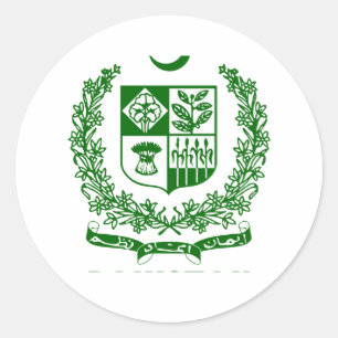 Sticker Rond Le PAKISTAN - emblème/manteau des