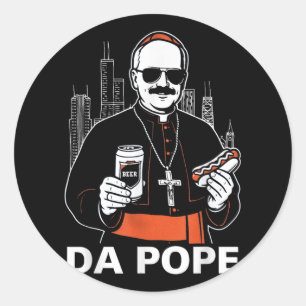 Sticker Rond Le Pape de l'Amérique Leo Xiv