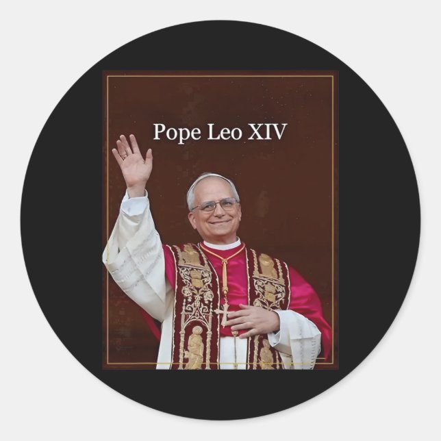 Sticker Rond Le Pape Leo Xiv (Devant)