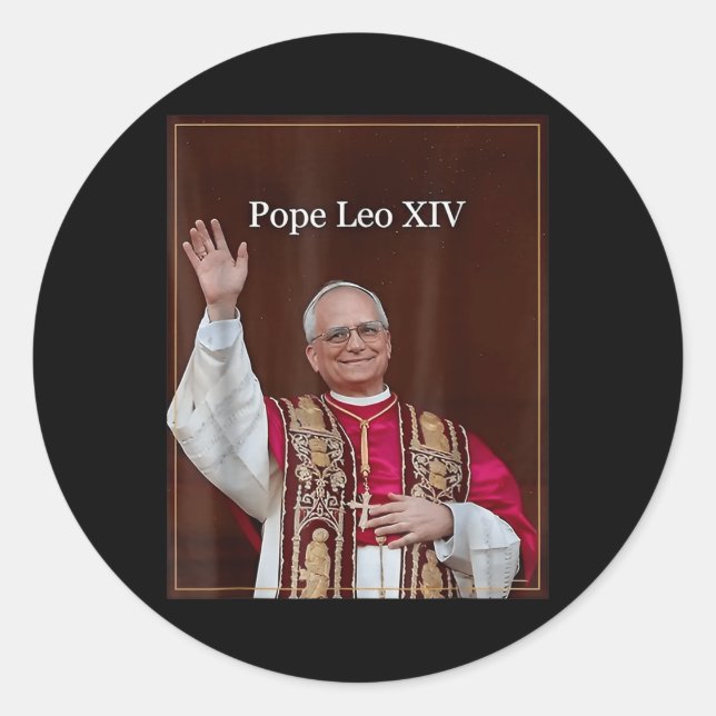 Sticker Rond Le Pape Leo Xiv 0 (Devant)