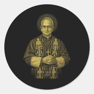 Sticker Rond Le Pape Leo Xiv Nouveau Pape 2025