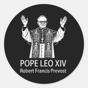 Sticker Rond Le pape Leo Xiv Robert Francis Prevost