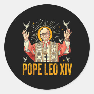 Sticker Rond Le pape Leo Xiv Robert Francis Prevost _9