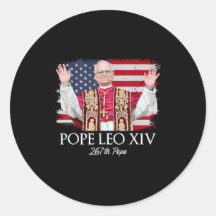 Sticker Rond Le Pape Leo Xiv Robert Francis Prévost Premier Amé
