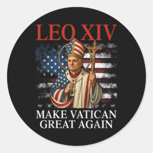 Sticker Rond Le Pape Léon Xiv Rendre la grandeur du Vatican au