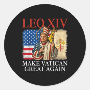 Sticker Rond Le Pape Léon Xiv Rendre la grandeur du Vatican au