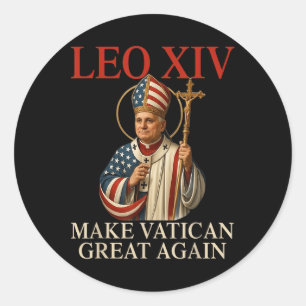 Sticker Rond Le Pape Léon Xiv Rendre la grandeur du Vatican au
