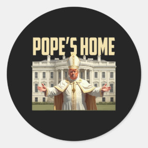 Sticker Rond Le Pape Trump à la maison