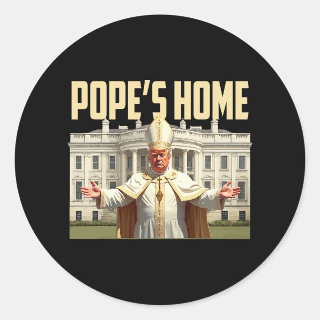 Sticker Rond Le Pape Trump à la maison (Devant)