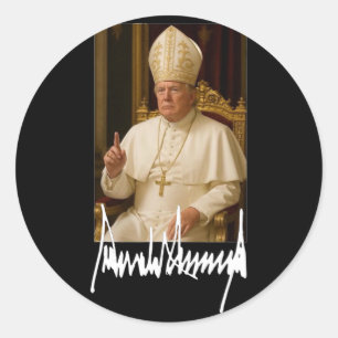 Sticker Rond Le pape Trump amusant président américain Trump Va