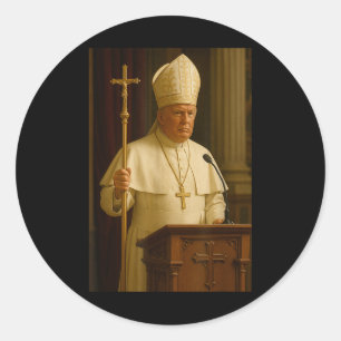 Sticker Rond Le Pape Trump Drôle Le Président Trump Se Déclare