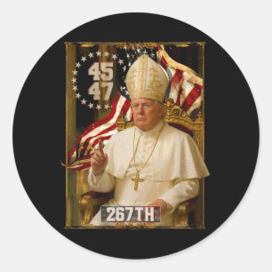 Sticker Rond Le Pape Trump Drôle Le Président Trump Veut Être L