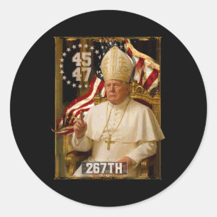 Sticker Rond Le Pape Trump Drôle Le Président Trump Veut Être L
