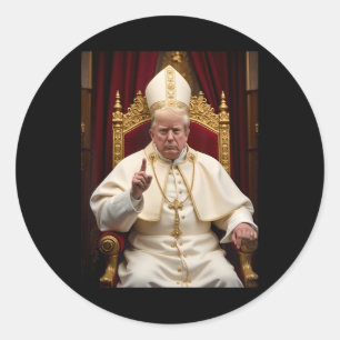 Sticker Rond Le pape Trump drôle Trump président Trump Vatican 