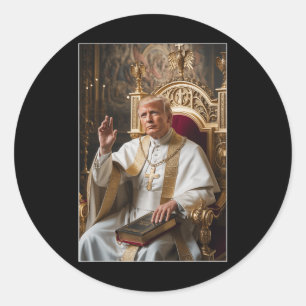 Sticker Rond Le pape Trump drôle Trump Vatican Christian Retro